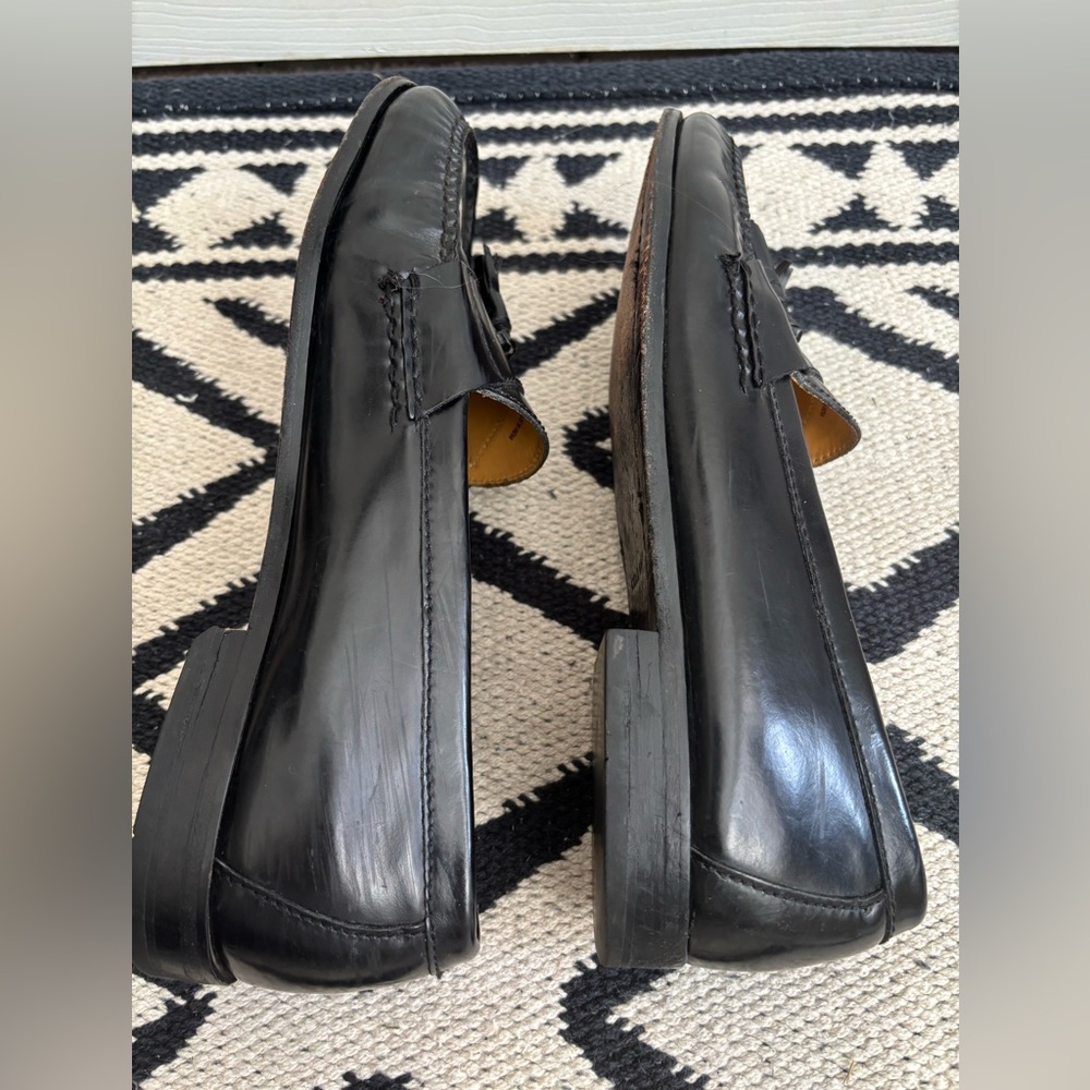 MENS COLE HAAN BLACK PINCH TASSEL LOAFERS HAND SEWN LEATHER IMPORTED INDIA SZ 12 - Picture 7 of 15